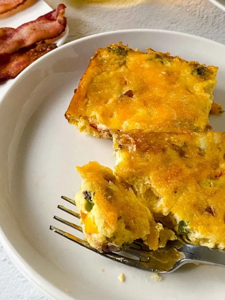 Easy Baked Frittata With Vegetables Cheese and Bacon