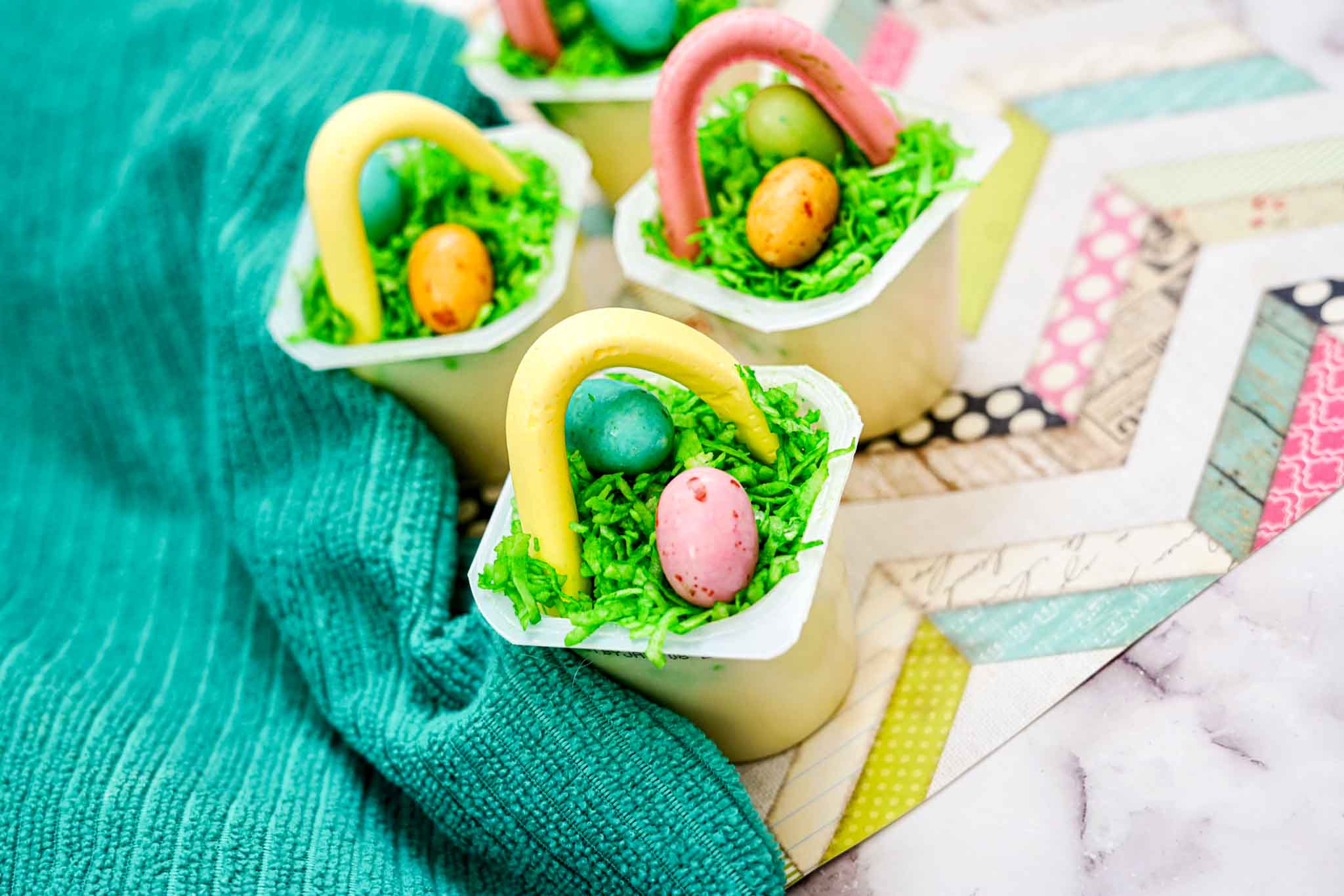 How To Make Easter Basket Pudding Cups