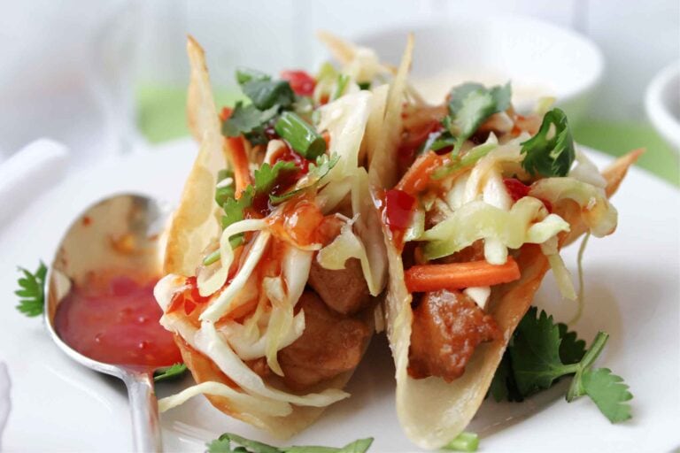 Applebees Copycat Chicken Wonton Tacos