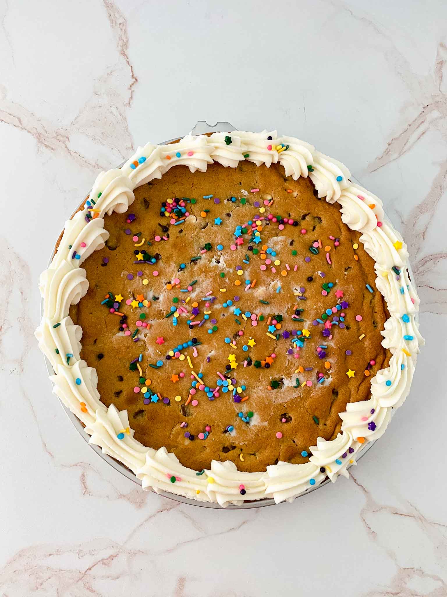 Chocolate Chip Cookie Cake - Garnish & Glaze