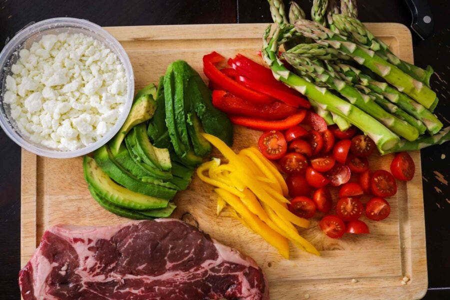 Grilled Steak Salad ingredients