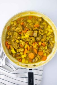 Authentic Jamaican Curry Chicken in pot