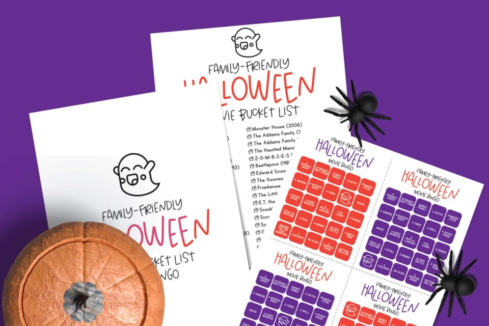Free Printable Family Friendly Halloween Movie List and Bingo Game