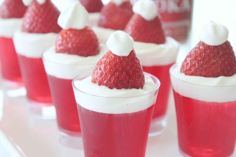 Easy Santa Hat Christmas Jello Shots