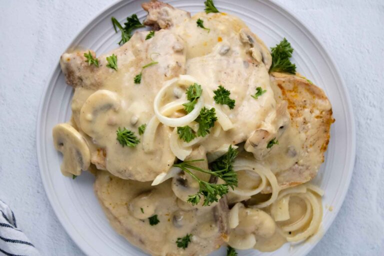 Slow Cooker Smothered Pork Chops With Mushrooms and Onions