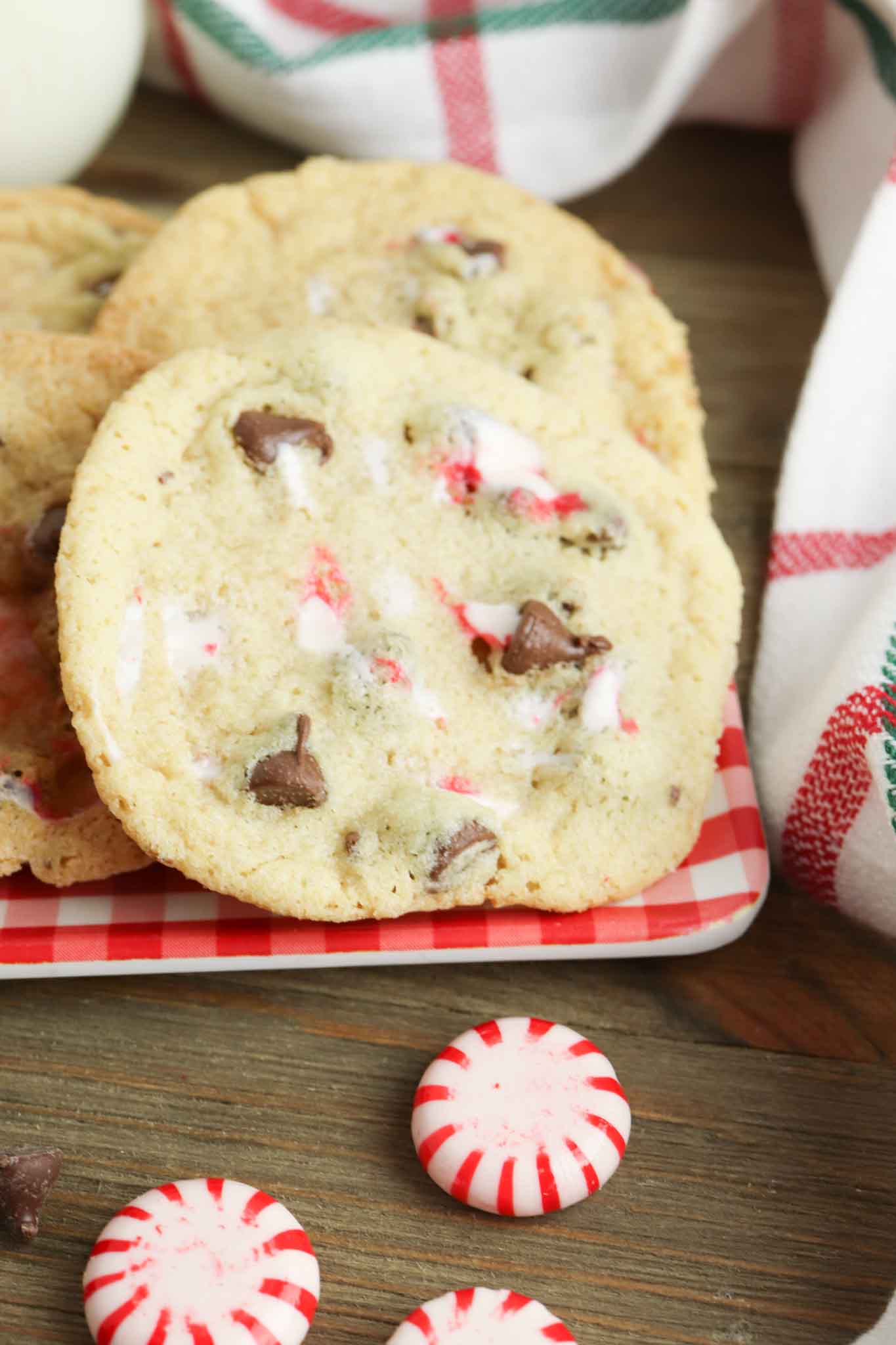 Holiday Peppermint Chocolate Chip Cookies