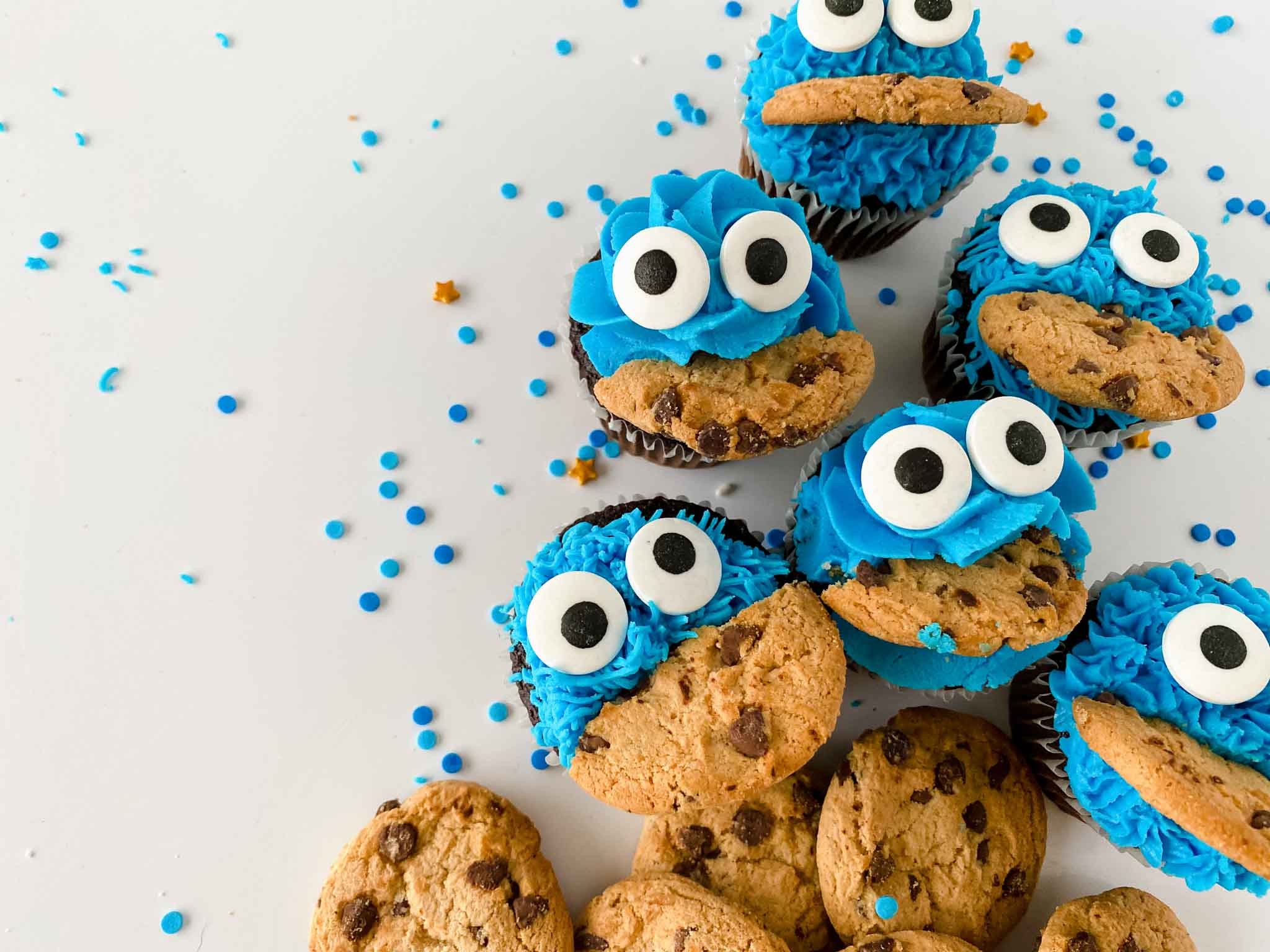 Cookie Monster Face Pop Top Cake Topper