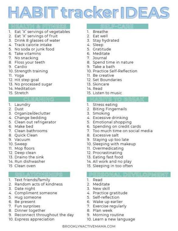 Free Habit Tracker Printable To Keep Track Of Your Progress