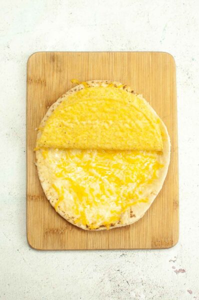 cheesy gordita crunch on cutting board