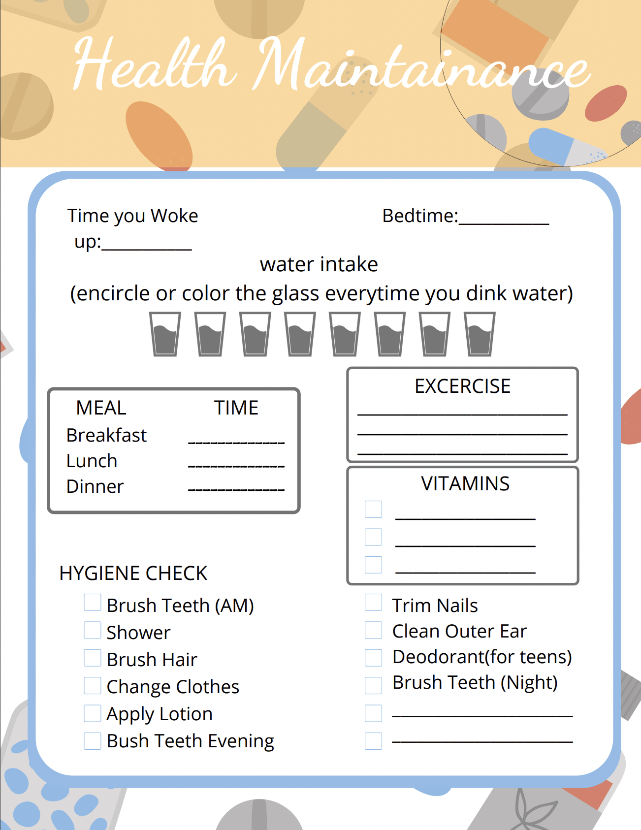 Free Printable Medical Planner For The Family