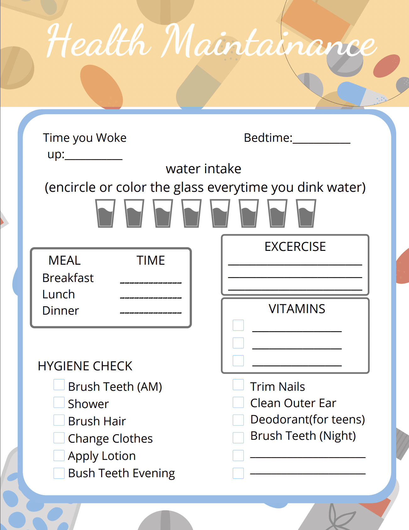 Medical Planner Kit {FULL SIZE; UNDATED} PRINTABLE – My Computer