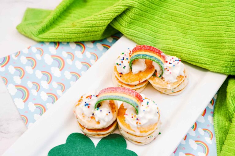 Easy St. Patricks Day Rainbow Pancakes