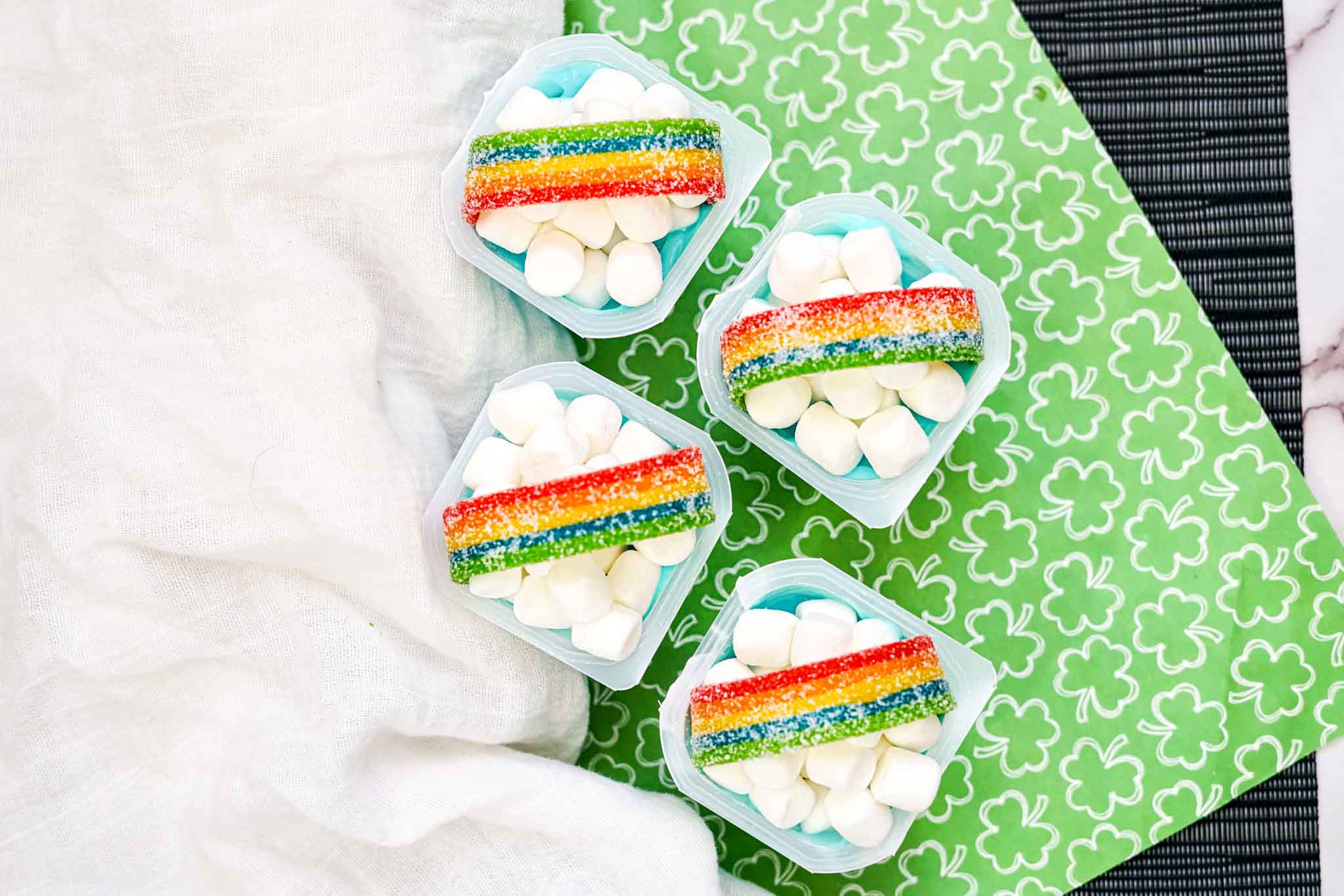 St. Patrick's Day Rainbow Pudding Cups 