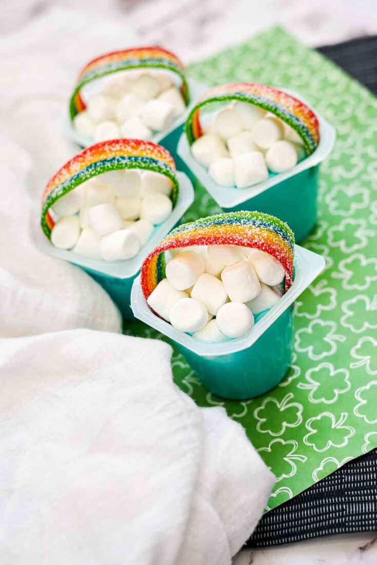 St. Patrick's Day Rainbow Pudding Cups