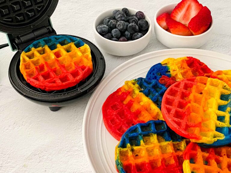 The Absolute Best Rainbow Waffles Recipe