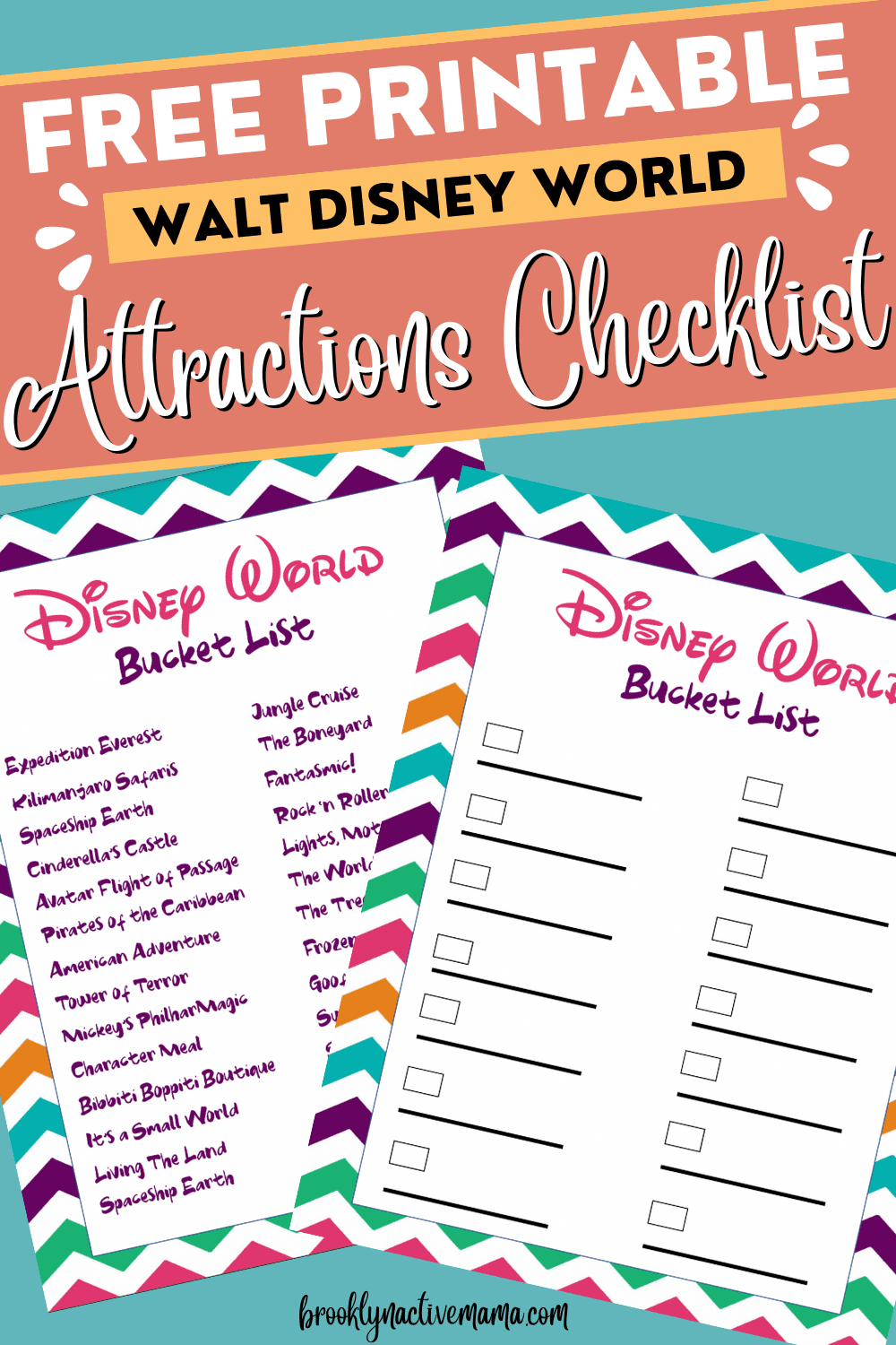 Free Printable Disney World Attractions Checklist