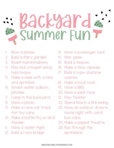 Fun Summer Backyard Activity Ideas For Kids