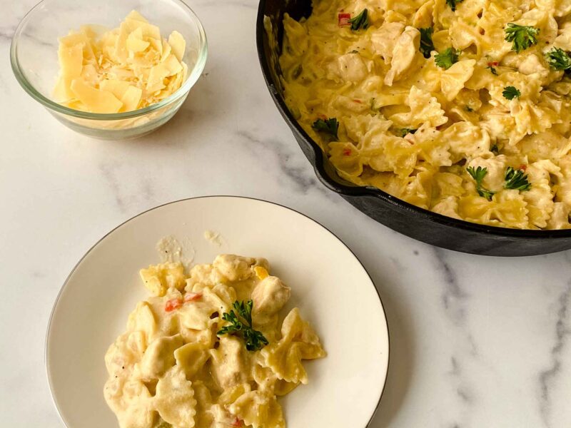 How To Make Garlic Chicken Parmesan With Bowtie Pasta