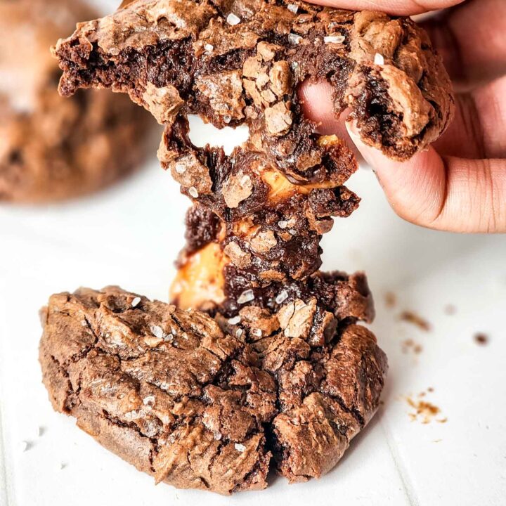 Salted Caramel Brownie Cookies (From Scratch, No Box Mix)