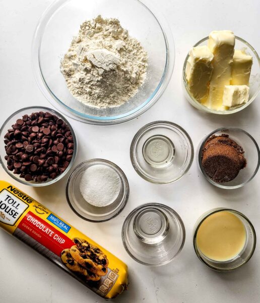 Easy Twix Cookie Dough Bars ingredients