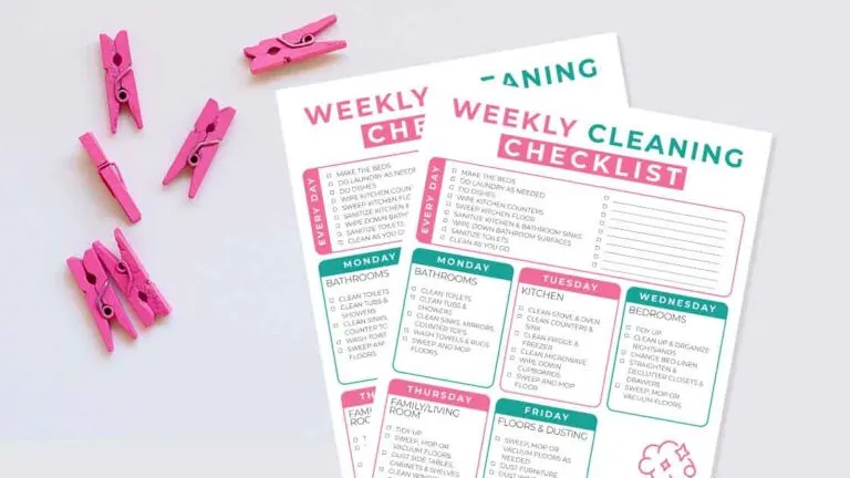 Free Printable Weekly Cleaning Checklist