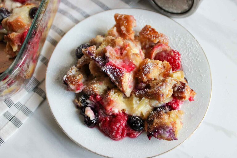 Delicious Berry Breakfast Croissant Casserole