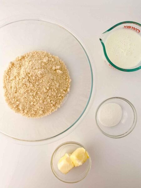 biscuit ingredients overhead shot