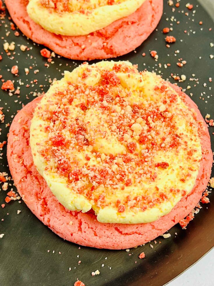 Easy Crumbl Strawberry Shortcake Cookies