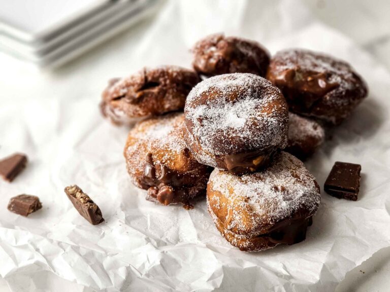 Homemade Italian Donuts With Hazelnut Filling