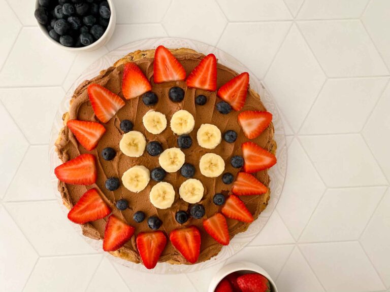 Chocolate Chip Cookie Fruit Pizza