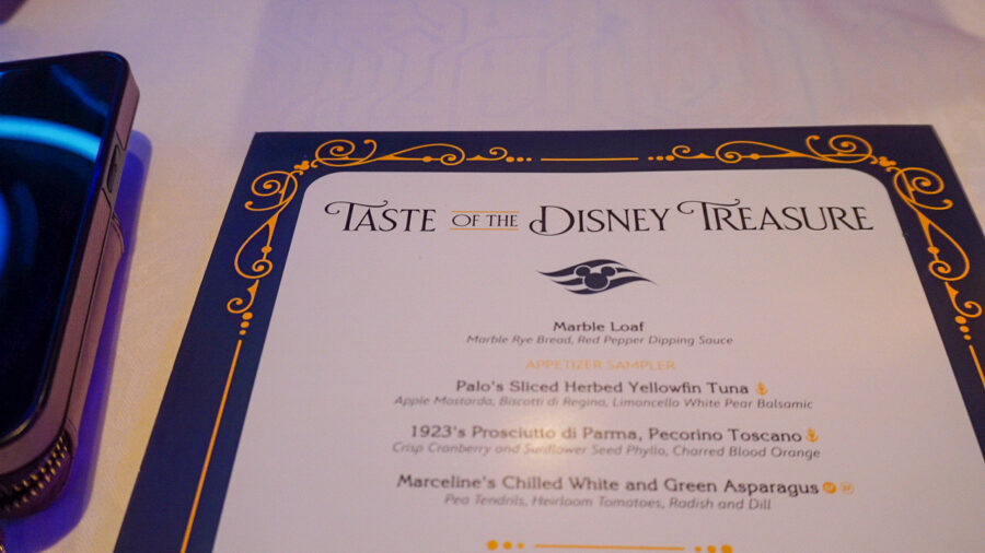 taste of disney treasure menu
