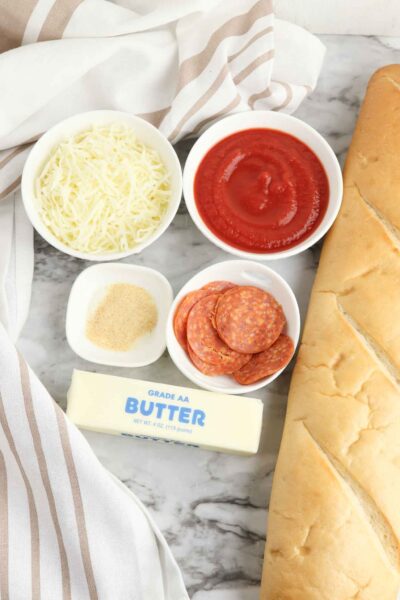 Air Fryer Pizza Garlic Bread ingredients