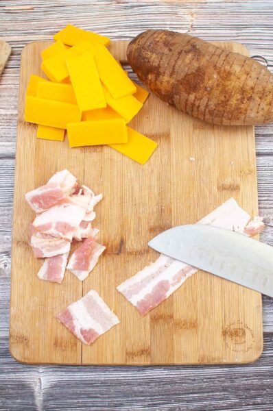 Air Fryer Bacon and Cheese Hasselback Potatoes ingredients