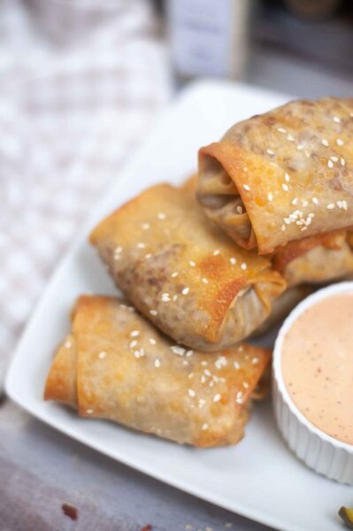 Air Fryer Cheeseburger Eggrolls