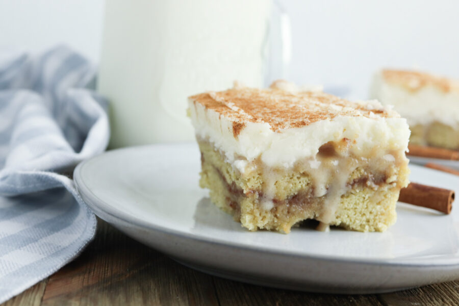 Cinnamon Roll Poke Cake