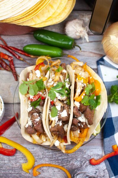 air fryer beef fajitas