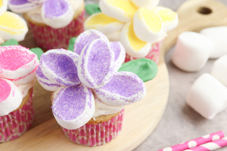Marshmallow Flower Cupcakes