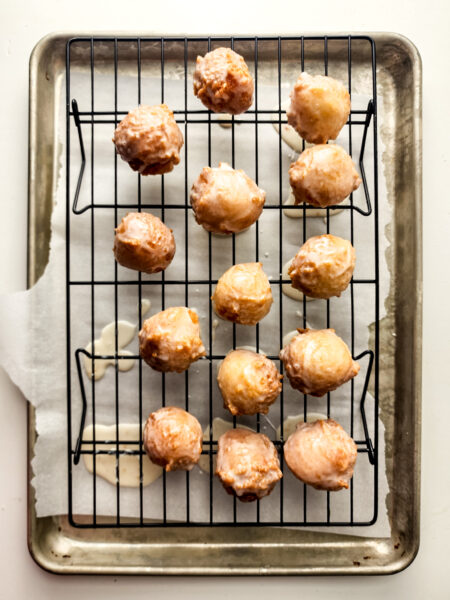 Homemade Dunkin Glazed Munchkins process
